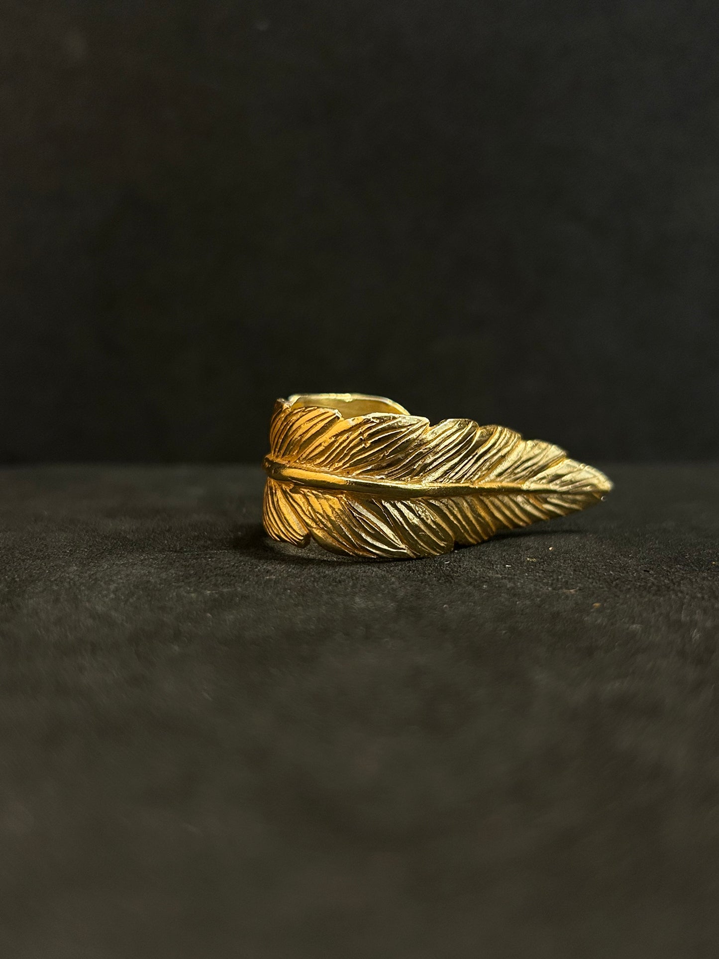 Feather cuff ring