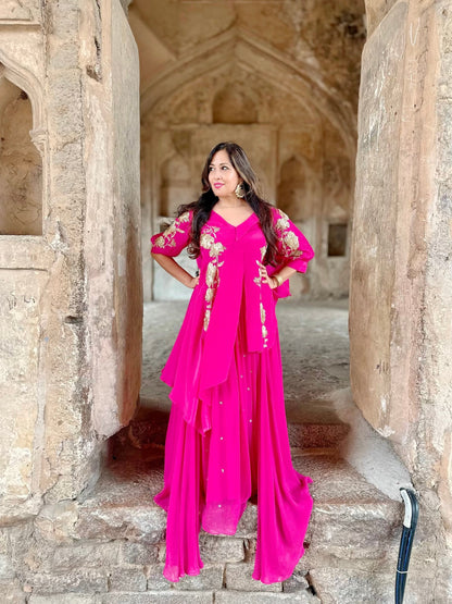 Pink Embroidered Set