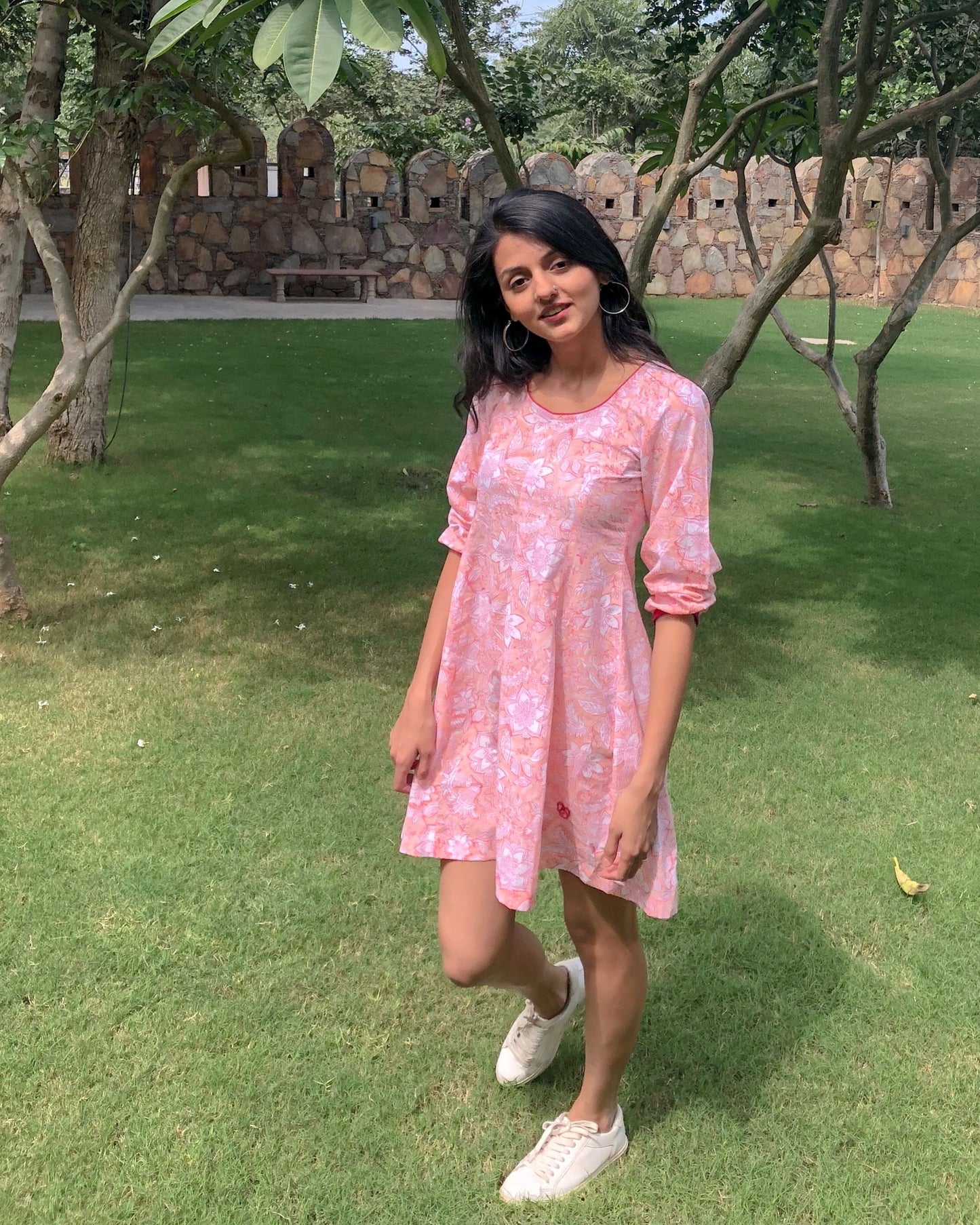 Peach Kali Dress - Fit and Flare Dress for Women