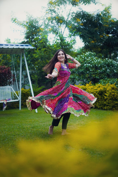 RAJASTHANI COLOR CLUSTER PURE CHIFFON SUIT SET