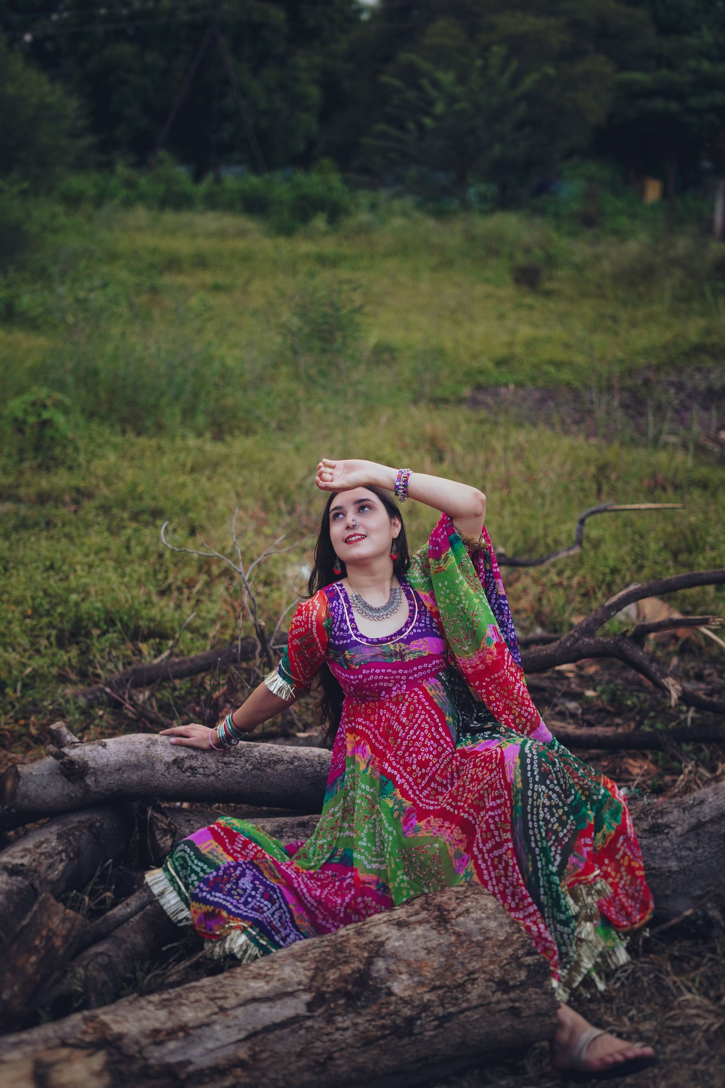 RAJASTHANI COLOR CLUSTER PURE CHIFFON SUIT SET