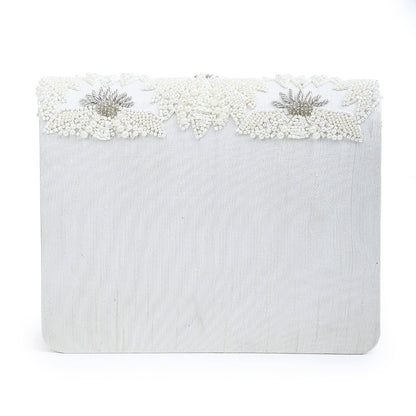 Pearl floral clutch