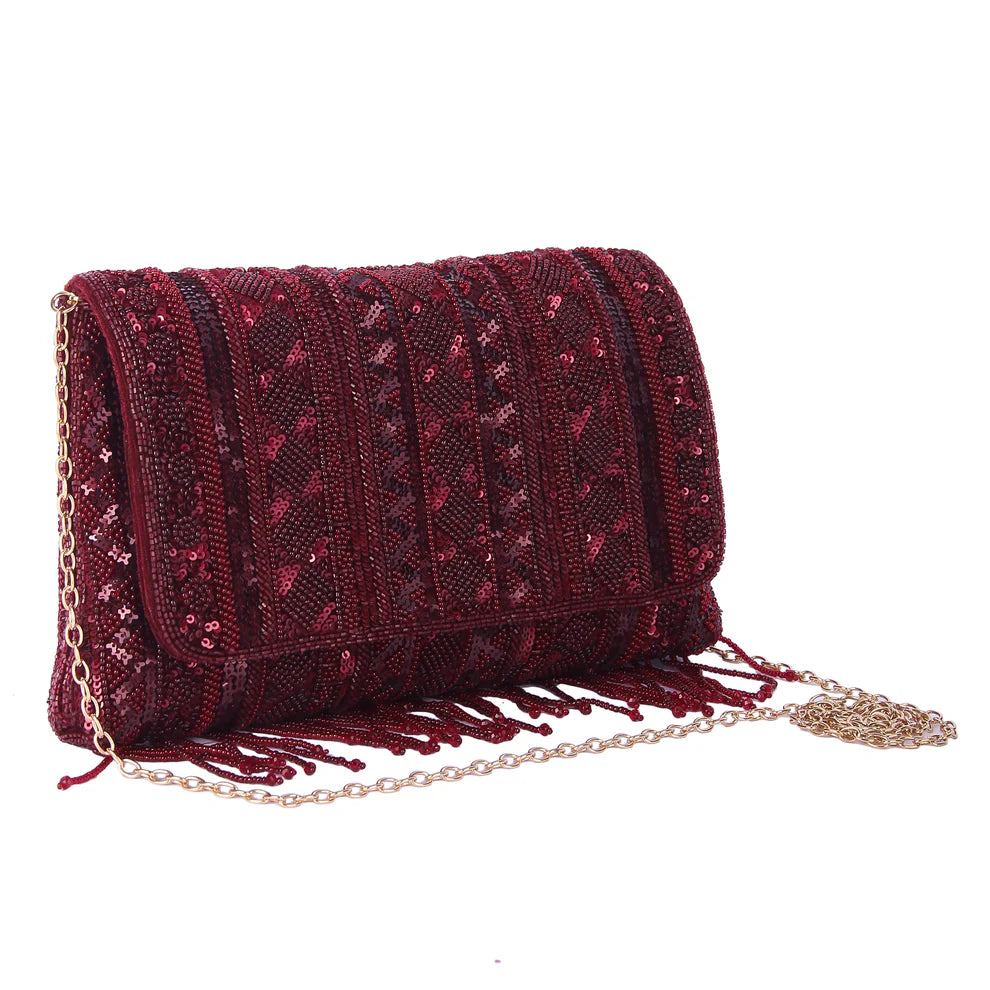 Maroon mahira clutch