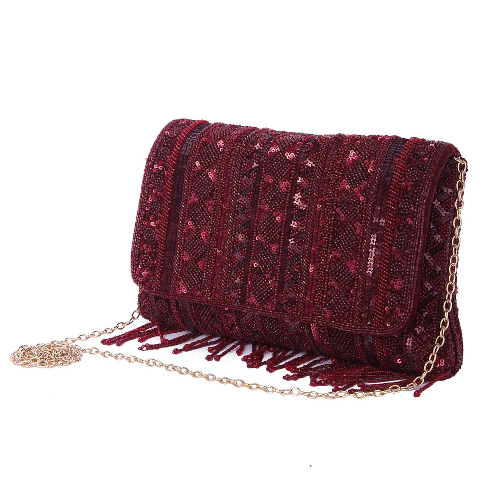 Maroon mahira clutch