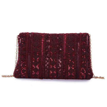 Maroon mahira clutch