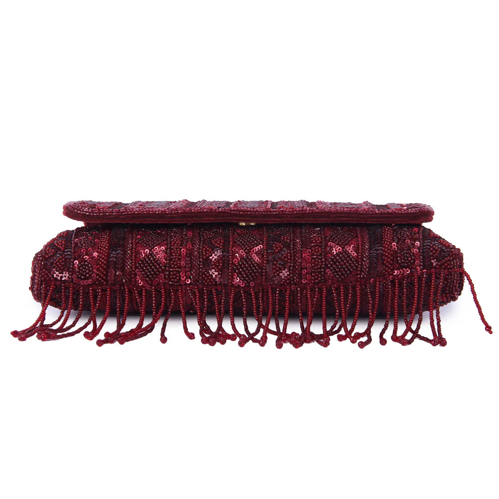 Maroon mahira clutch