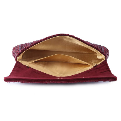 Maroon mahira clutch