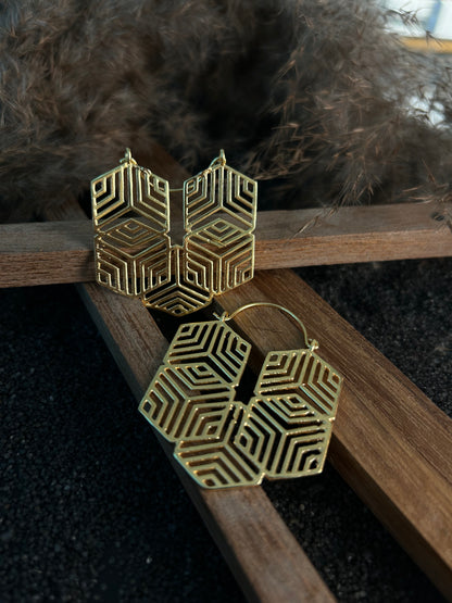 Mandala hex hoops