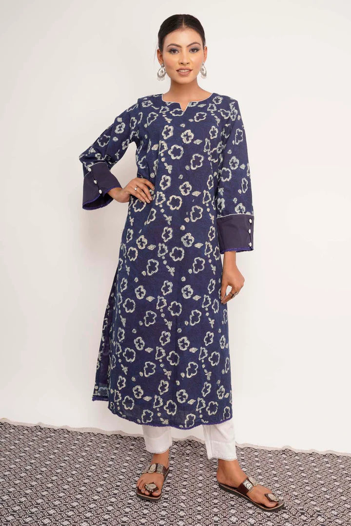 Indigo Dabu Printed Kurta Set