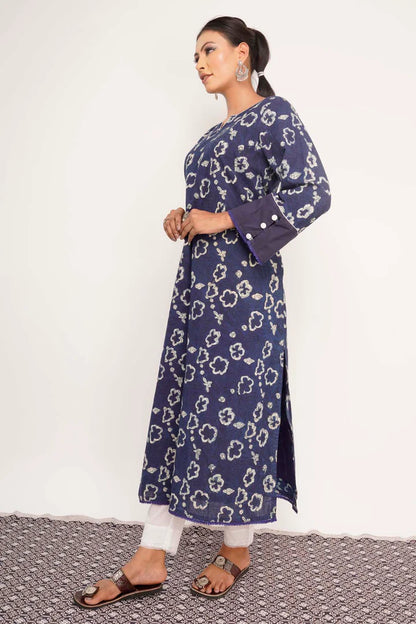 Indigo Dabu Printed Kurta Set