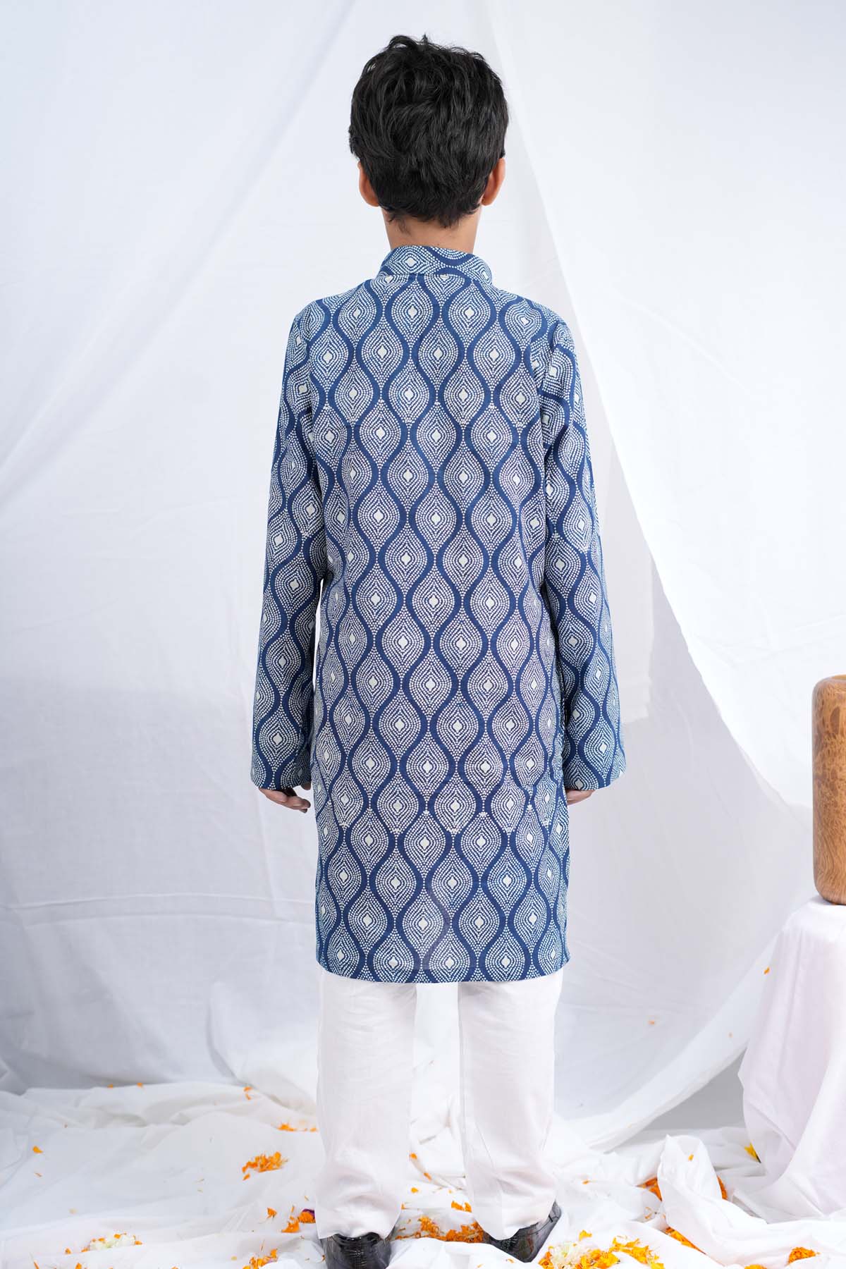 Indigo Handblock Print Kurta Set