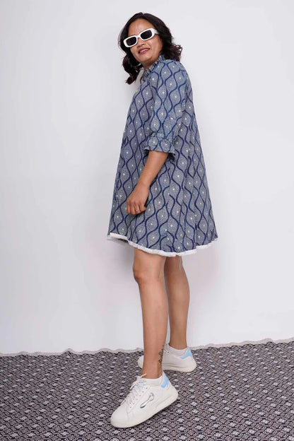 Indigo Handblock Printed Dress