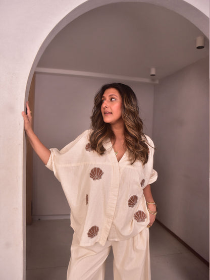 Isla Shirt - Beige Applique