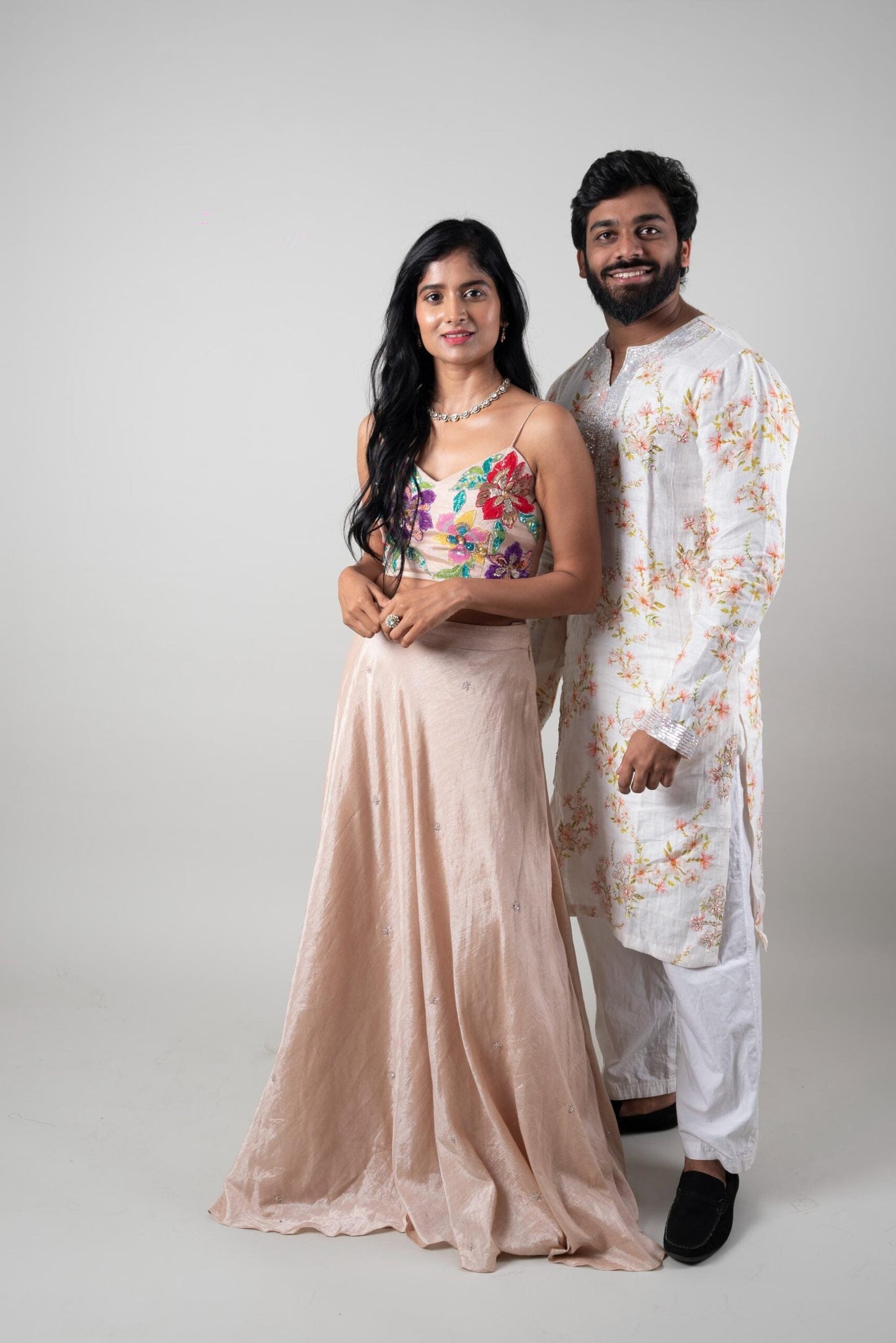 Ivory Embroidered Hemp Kurta