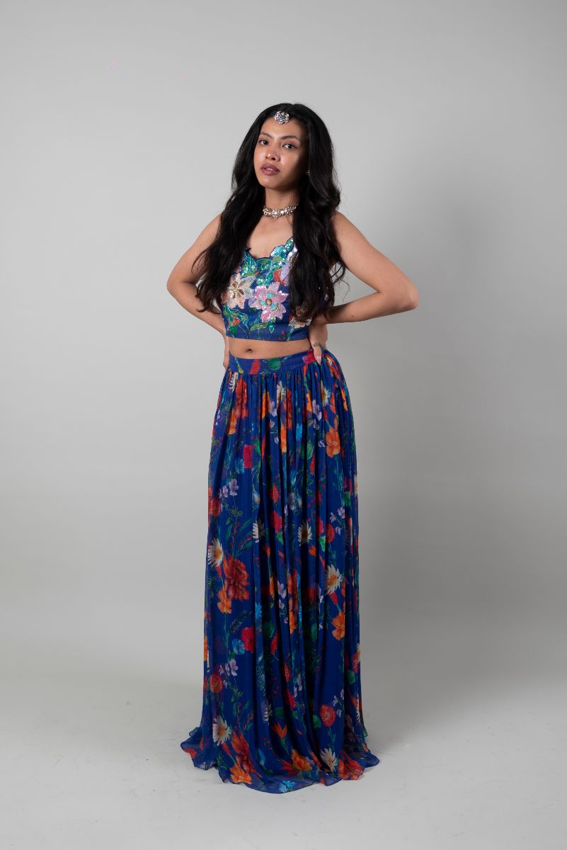 Ewoke Midnight Carnation Lehenga