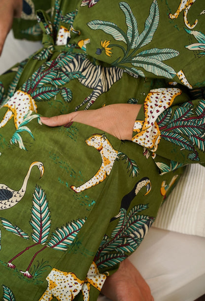 Jungle Joy Green Robe