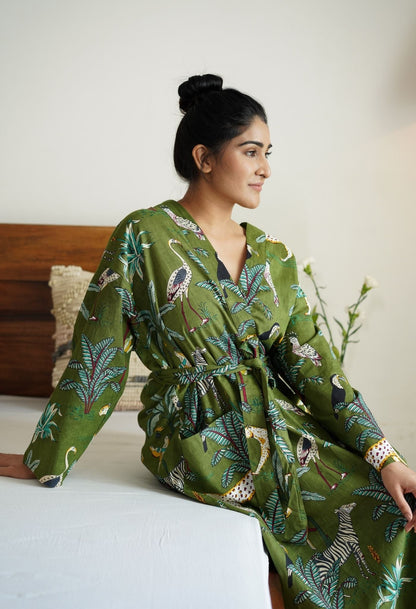 Jungle Joy Green Robe