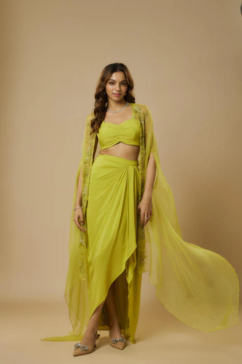 Lime Green Drape Set