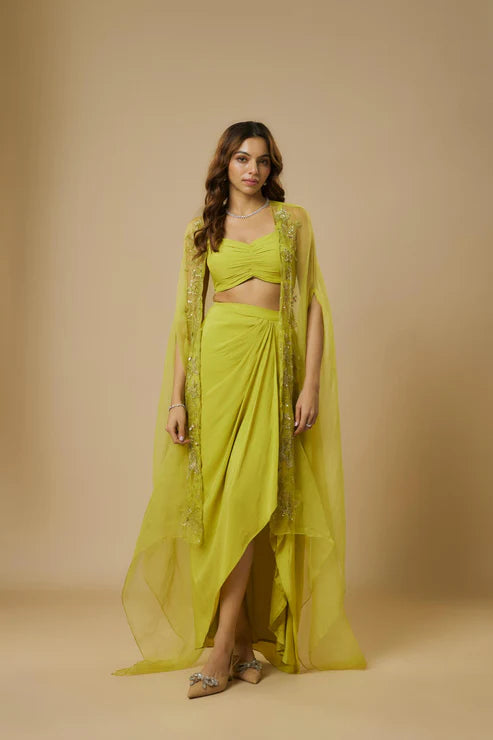 Lime Green Drape Set