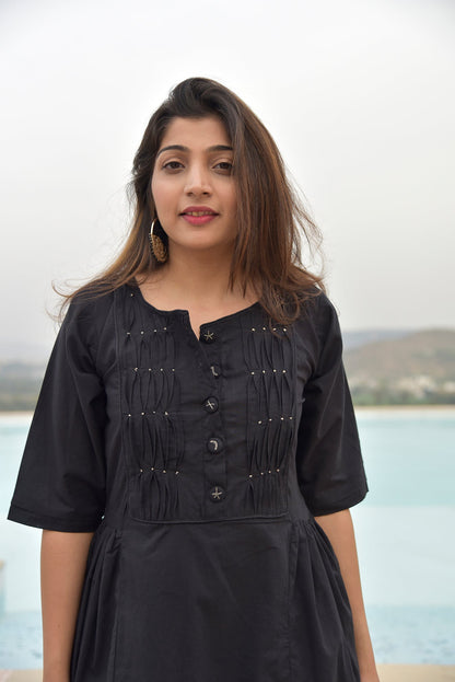 Meissa Dress - Choga Style Dress with Embroidered Buttons