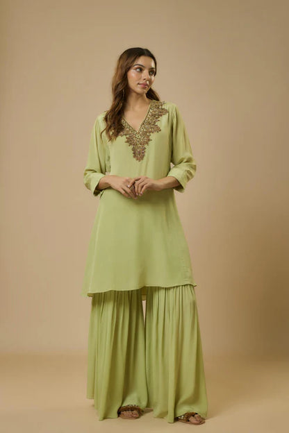 Mint Green Sharara Set