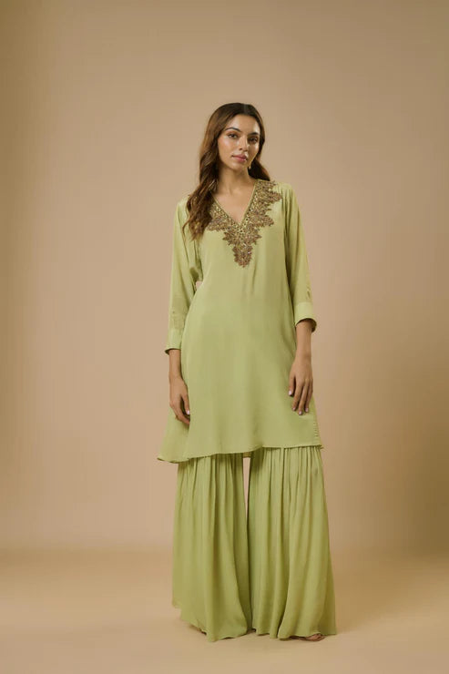 Mint Green Sharara Set