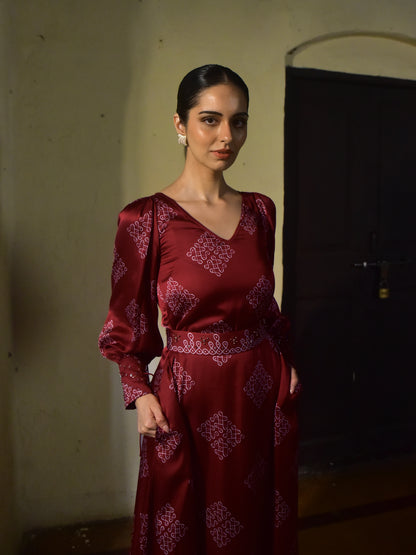 Mohna Modal Cuffed Dress with Belt