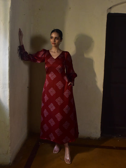 Mohna Modal Cuffed Dress with Belt