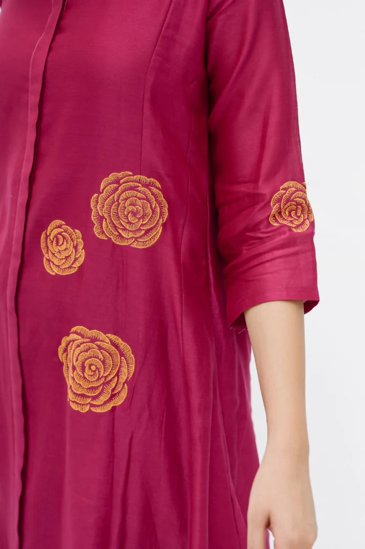 Pink rose kurta , pant and dupatta 3pc