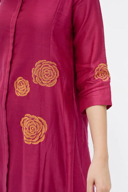 Pink rose kurta , pant and dupatta 3pc