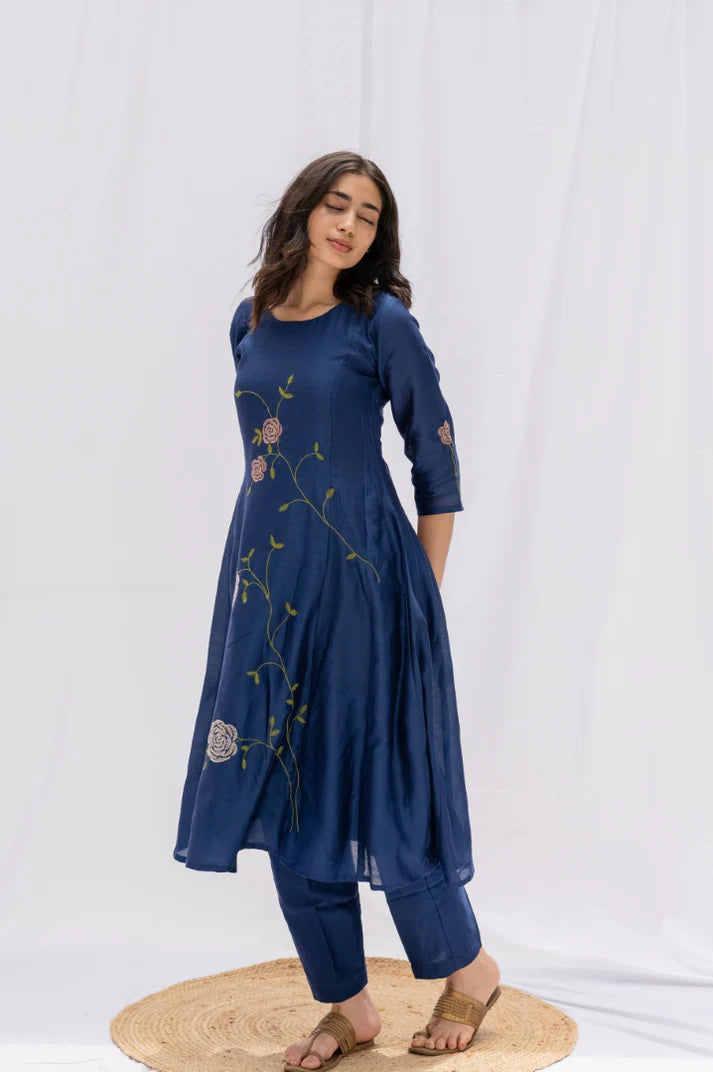 Blue rose kurta , pant and dupatta 3pc