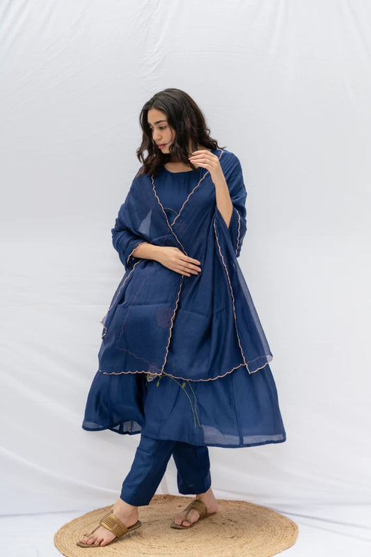 Blue rose kurta , pant and dupatta 3pc