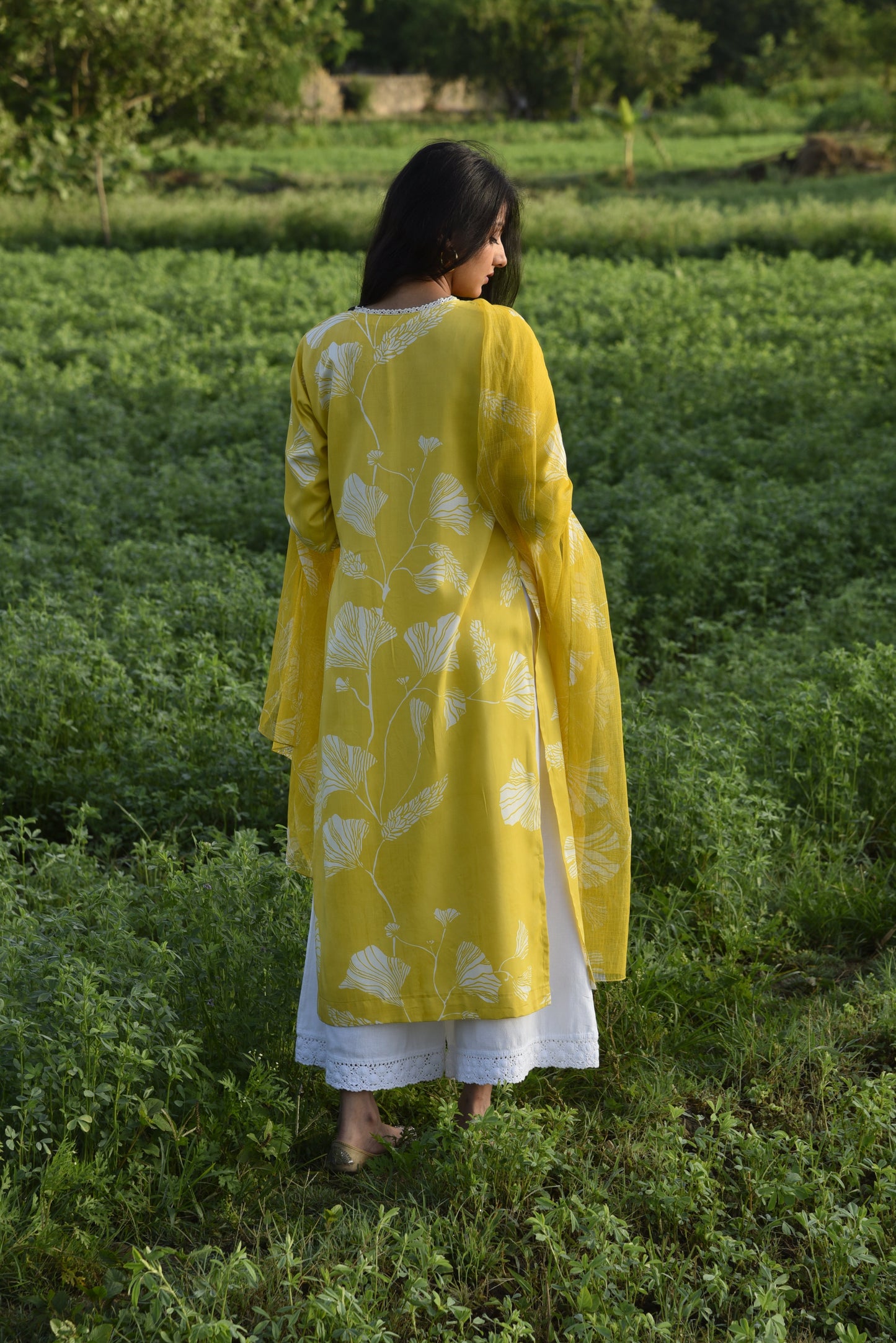Nuha Kurta Set - Yellow Printed Kurta Set