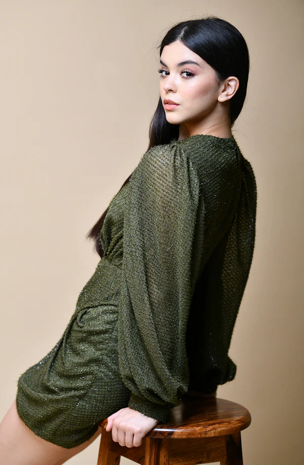 Olive Drape Dress