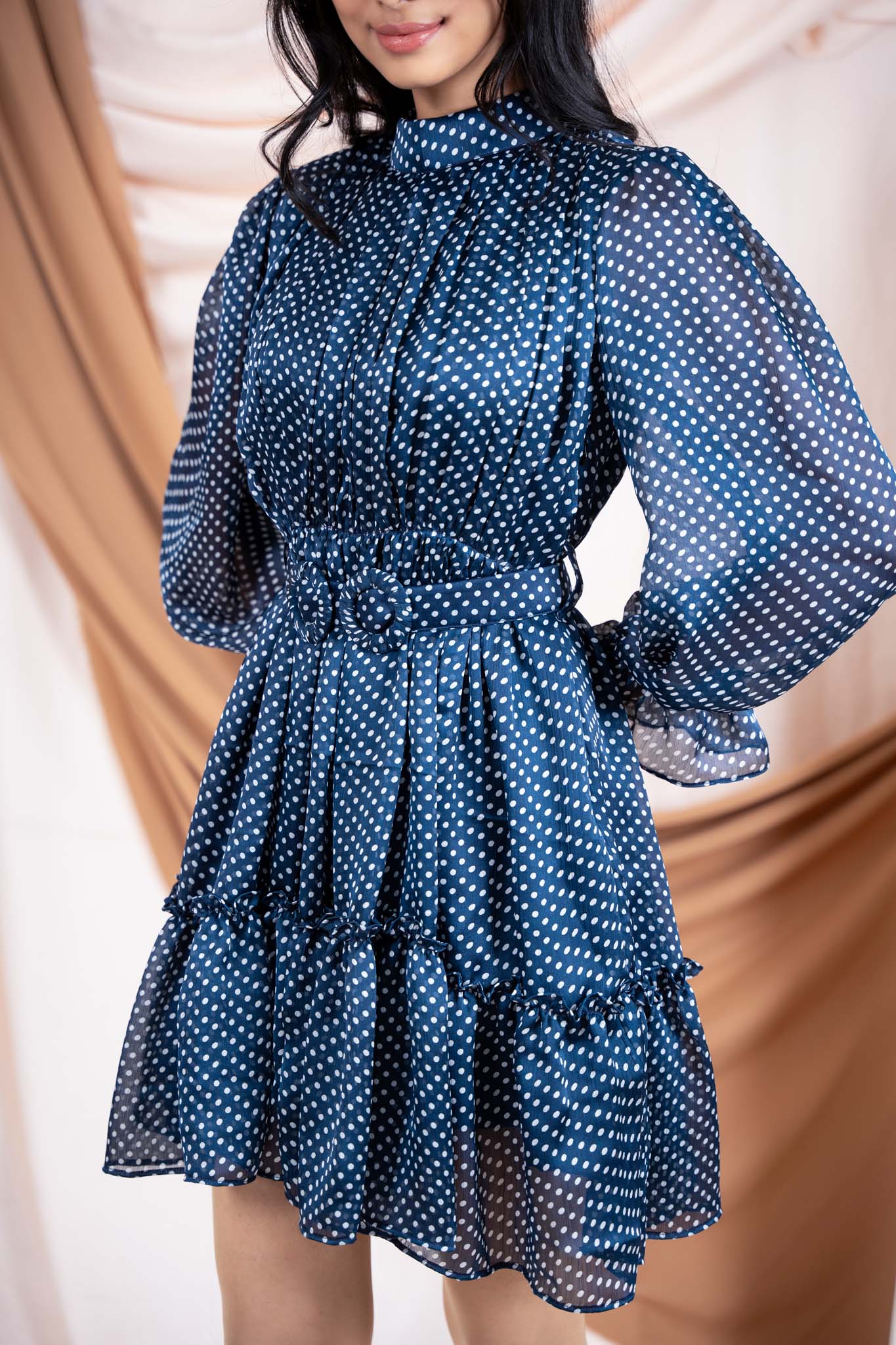 polka dot frill dress