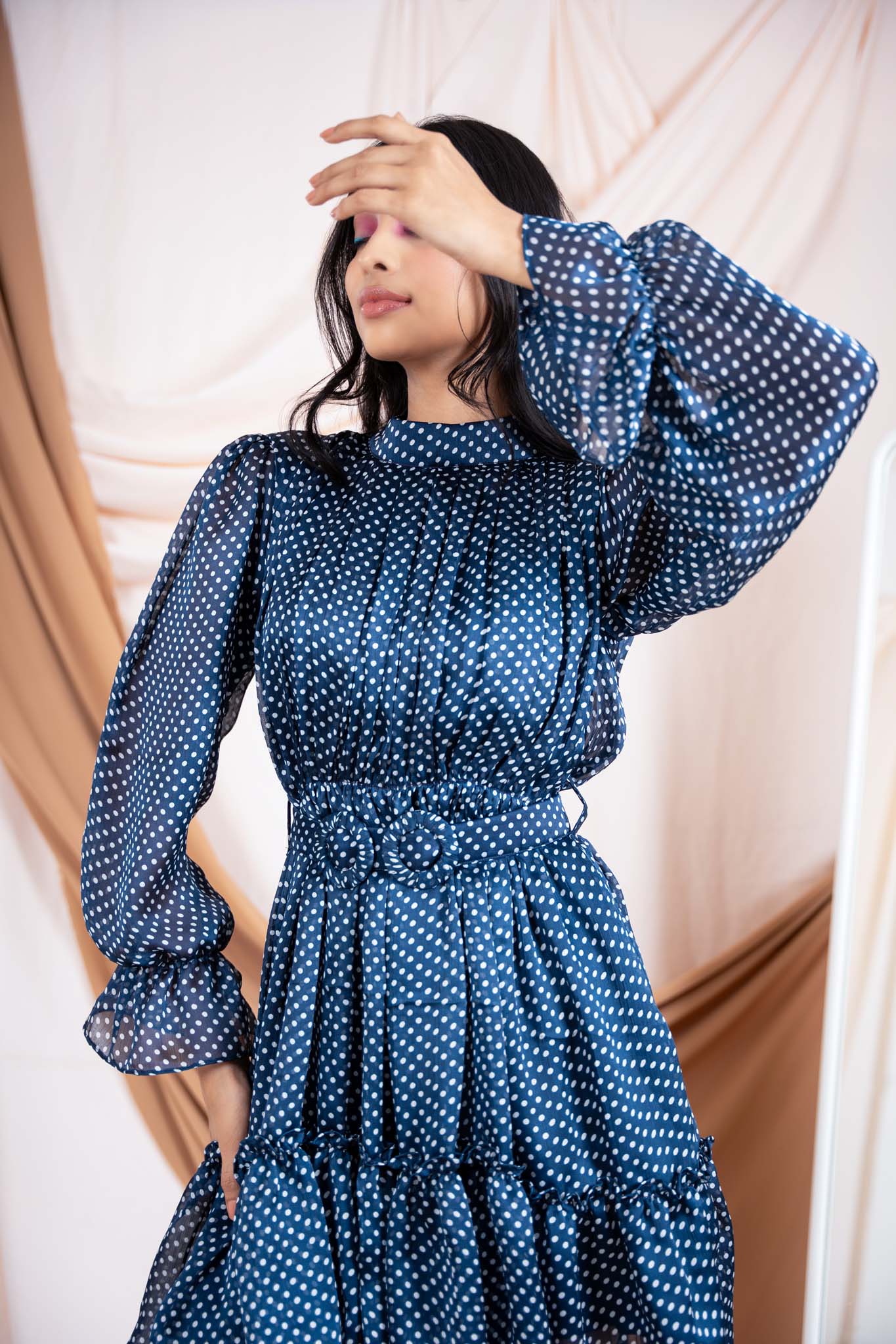 polka dot frill dress