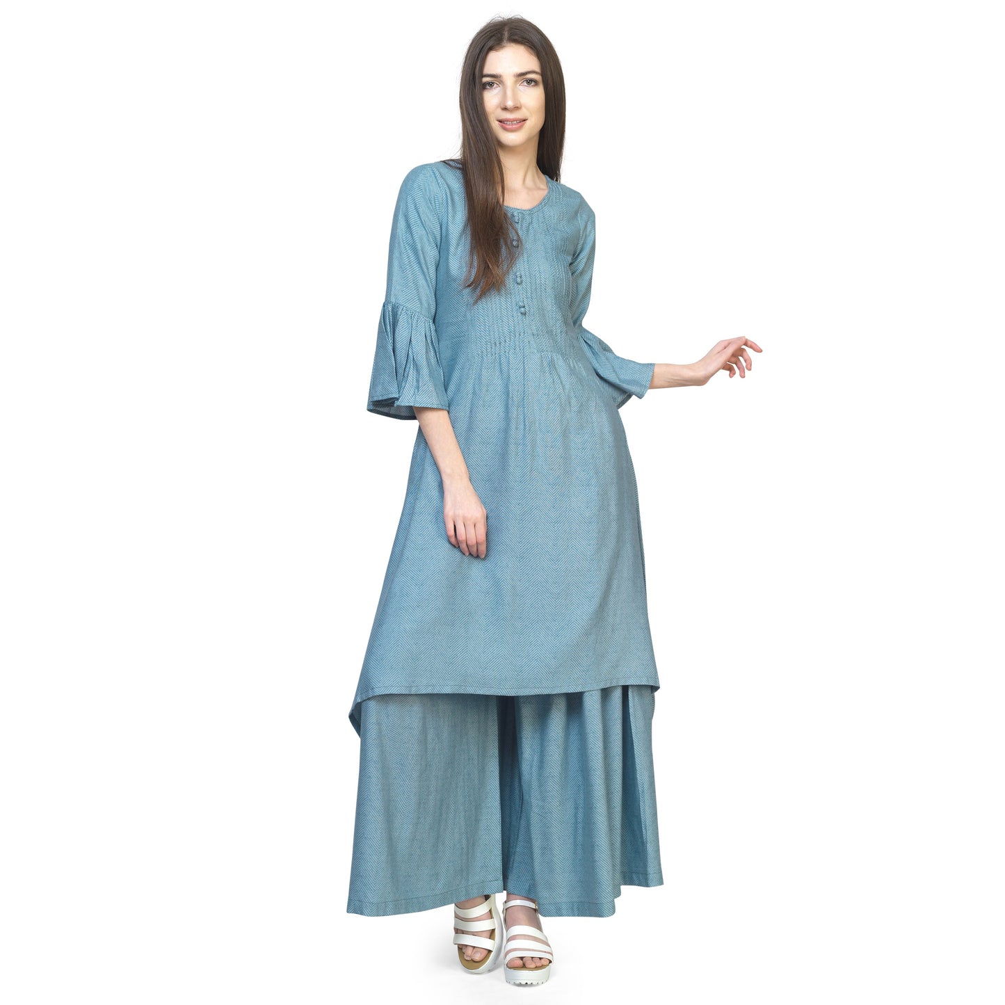 ZIG-ZAG PIPED KURTA