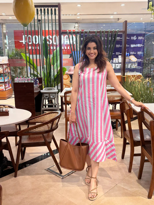 Bubblegum Stripes Long Dress