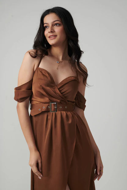 Caramel Cascade Dress