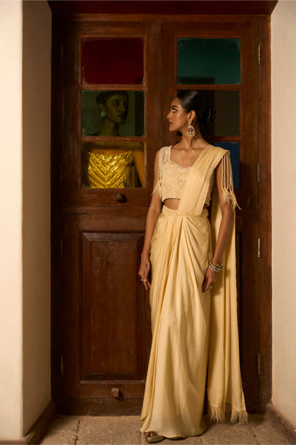 Pearl Drape Ensemble Saree