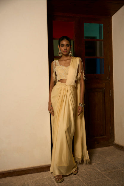 Pearl Drape Ensemble Saree