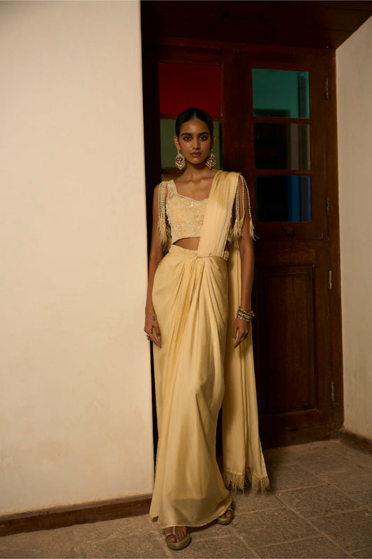 Pearl Drape Ensemble Saree