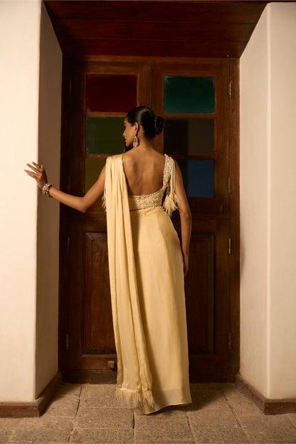 Pearl Drape Ensemble Saree