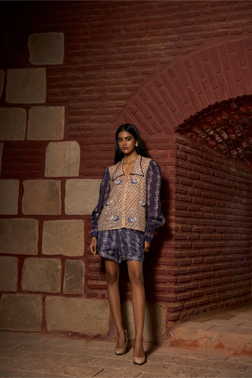 Embroidered Bird Motif Co-ord Set