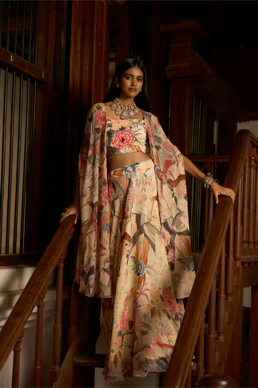 Dior Symphony – Handwork Blouse with Skirt and Flowing Shrug