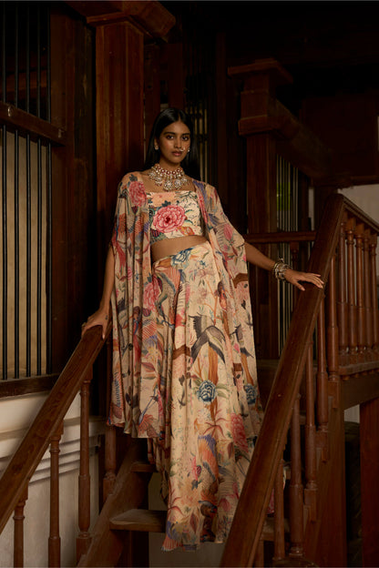 Dior Symphony – Handwork Blouse with Skirt and Flowing Shrug