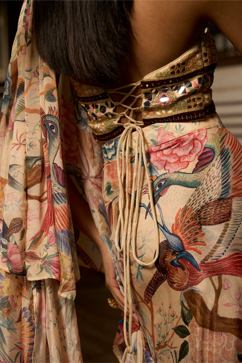 Dior Wilderness – Nature-Inspired Ruffle Saree Set