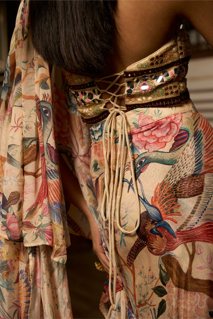 Dior Wilderness – Nature-Inspired Ruffle Saree Set