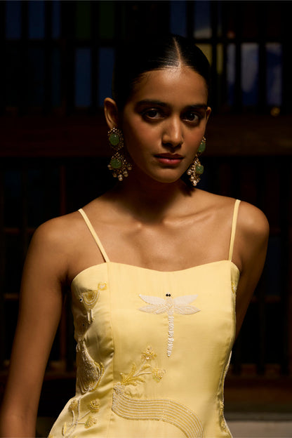 Lemon Glow Peplum Ensemble Co-ord set