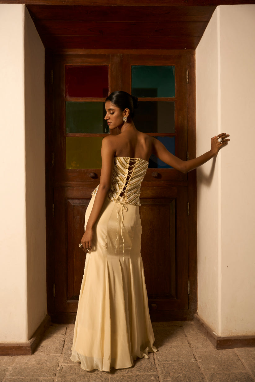 Ivory Ember corset with skirt